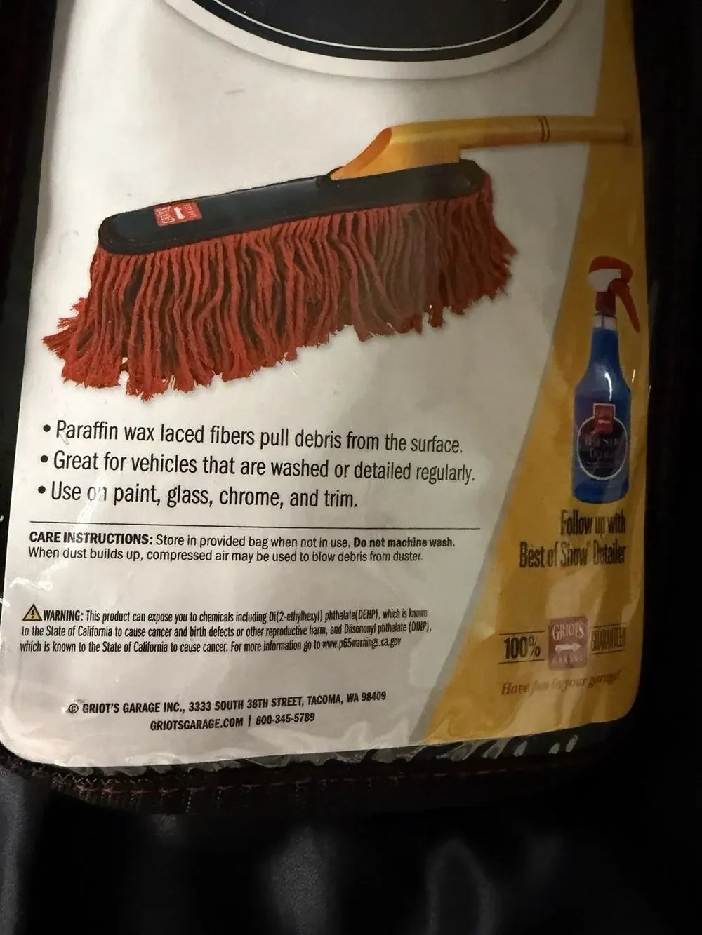 NWT Griots Garage Cotton Car Duster With Handled Carry Case #11408